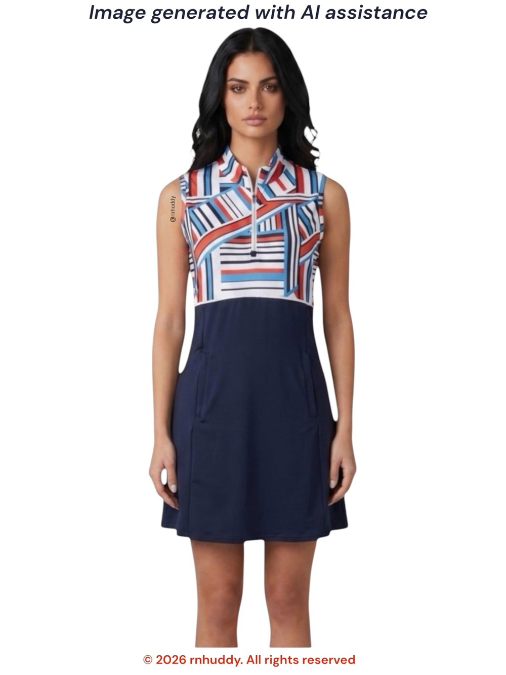 GG blue XS luxe sports sleeveless golf dress